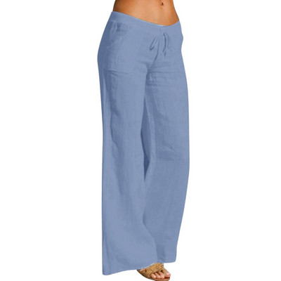 Γυναικείο παντελόνι 2023 Φαρδύ ψηλόμεσο βαμβακερό λινό παντελόνι χαρέμι μονόχρωμο Γυναικείο καλοκαιρινό φθινόπωρο μόδας casual παντελόνι Γυναικείο παντελόνι γυμναστικής