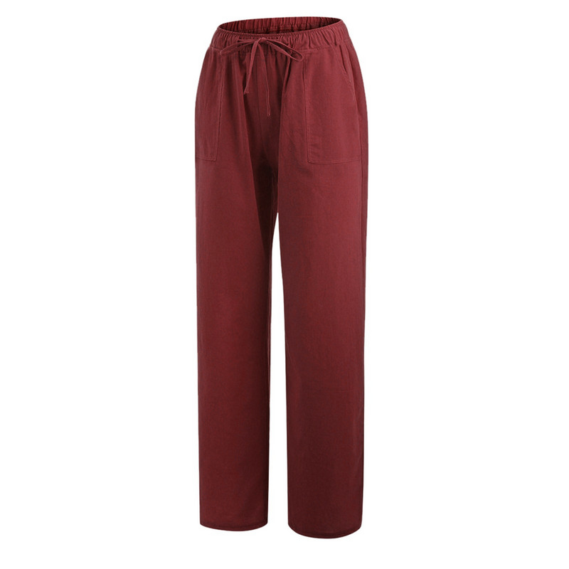 Γυναικείο παντελόνι 2023 Φαρδύ ψηλόμεσο βαμβακερό λινό παντελόνι χαρέμι μονόχρωμο Γυναικείο καλοκαιρινό φθινόπωρο μόδας casual παντελόνι Γυναικείο παντελόνι γυμναστικής