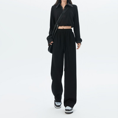 2023. aasta kevade vabaaja dressipüksid naiste puuvillased pikad laia säärega püksid püksid kõrge vöökohaga püksid korea stiilis