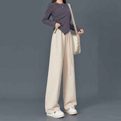 2023. aasta kevade vabaaja dressipüksid naiste puuvillased pikad laia säärega püksid püksid kõrge vöökohaga püksid korea stiilis