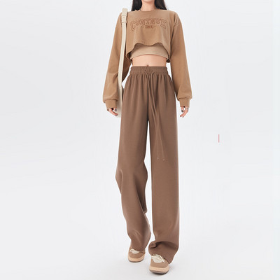 2023. aasta kevade vabaaja dressipüksid naiste puuvillased pikad laia säärega püksid püksid kõrge vöökohaga püksid korea stiilis