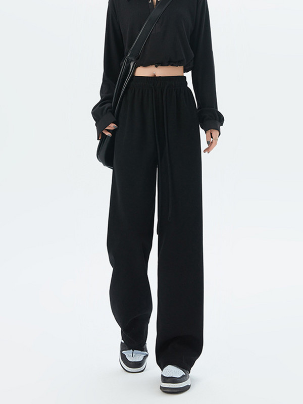 2023. aasta kevade vabaaja dressipüksid naiste puuvillased pikad laia säärega püksid püksid kõrge vöökohaga püksid korea stiilis