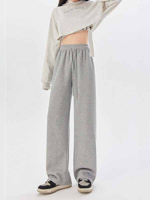 2023. aasta kevade vabaaja dressipüksid naiste puuvillased pikad laia säärega püksid püksid kõrge vöökohaga püksid korea stiilis