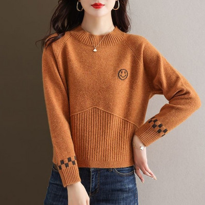 Μόδα φθινοπώρου και χειμώνα Υπόστρωμα με μισό ψηλό γιακά μονόχρωμη μόδα Casual πουλόβερ High Street Commuter πουλόβερ Vintage Top