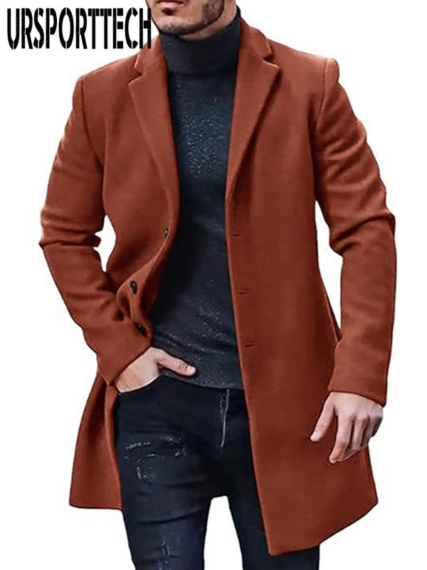 Talvine meeste jope Villasegu mantel Meeste pikad villased jakid Massiivne fliis Meeste mantel Trench Meeste mantel Ülerõivad Tuulejope