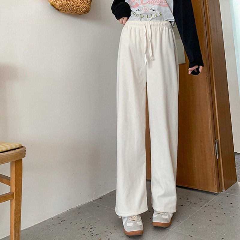 Püksid Naised Paksud Minimalistlikud Tugevad Kõik sobivad vabaaja Populaarne nöör Termiline Korea stiil Sirge Sügis Uus Sportlik