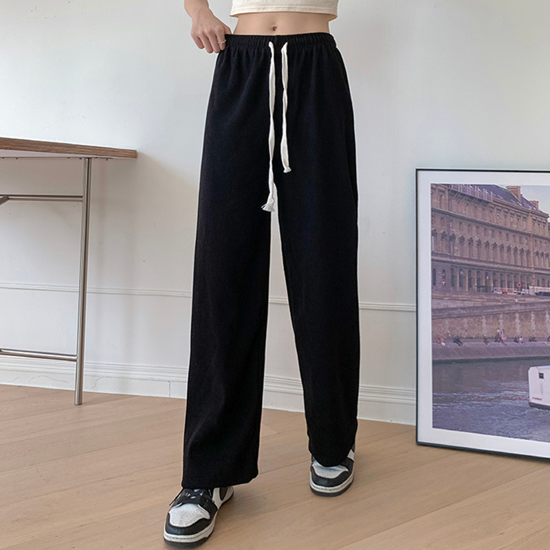 Püksid Naised Paksud Minimalistlikud Tugevad Kõik sobivad vabaaja Populaarne nöör Termiline Korea stiil Sirge Sügis Uus Sportlik