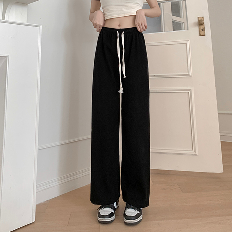 Püksid Naised Paksud Minimalistlikud Tugevad Kõik sobivad vabaaja Populaarne nöör Termiline Korea stiil Sirge Sügis Uus Sportlik