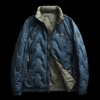 M-4xl Ανδρικό μπουφάν με λευκή πάπια Φθινοπωρινό Χειμερινό Αντρικό Παλτό Σταντ με φερμουάρ Γιακά Ανοιχτό Μονόχρωμο Εξωτερικά Ενδύματα Κορυφαία Ρούχα Hy158