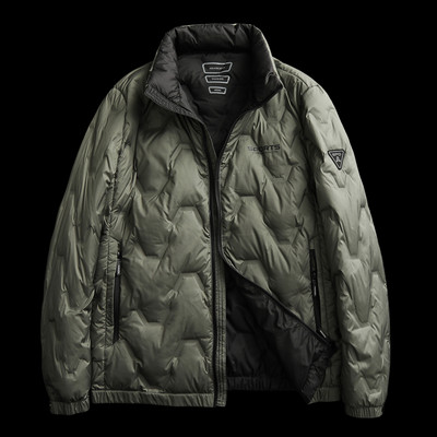 M-4xl Ανδρικό μπουφάν με λευκή πάπια Φθινοπωρινό Χειμερινό Αντρικό Παλτό Σταντ με φερμουάρ Γιακά Ανοιχτό Μονόχρωμο Εξωτερικά Ενδύματα Κορυφαία Ρούχα Hy158