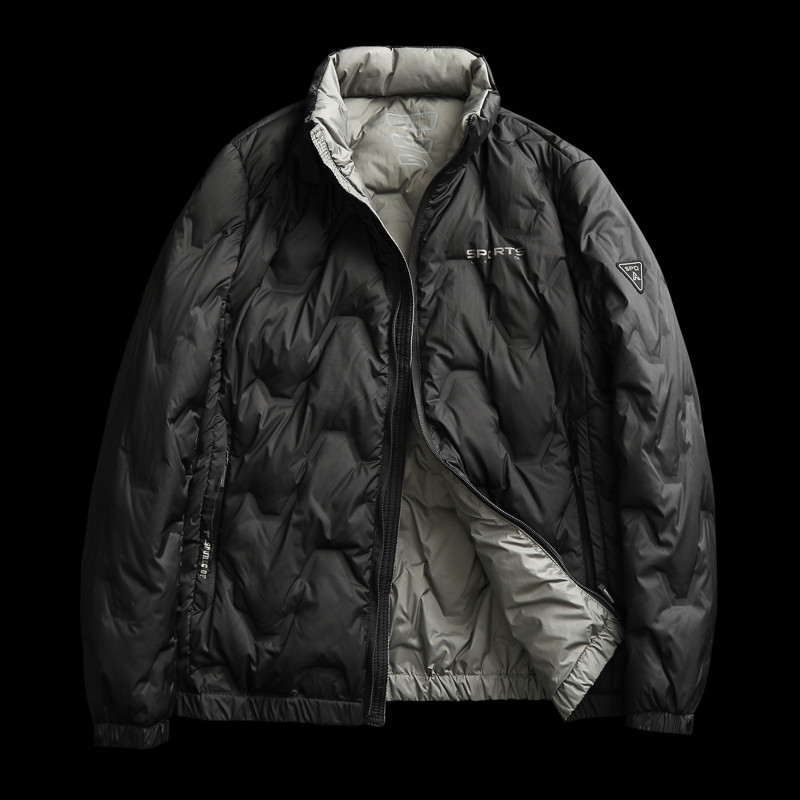 M-4xl Ανδρικό μπουφάν με λευκή πάπια Φθινοπωρινό Χειμερινό Αντρικό Παλτό Σταντ με φερμουάρ Γιακά Ανοιχτό Μονόχρωμο Εξωτερικά Ενδύματα Κορυφαία Ρούχα Hy158