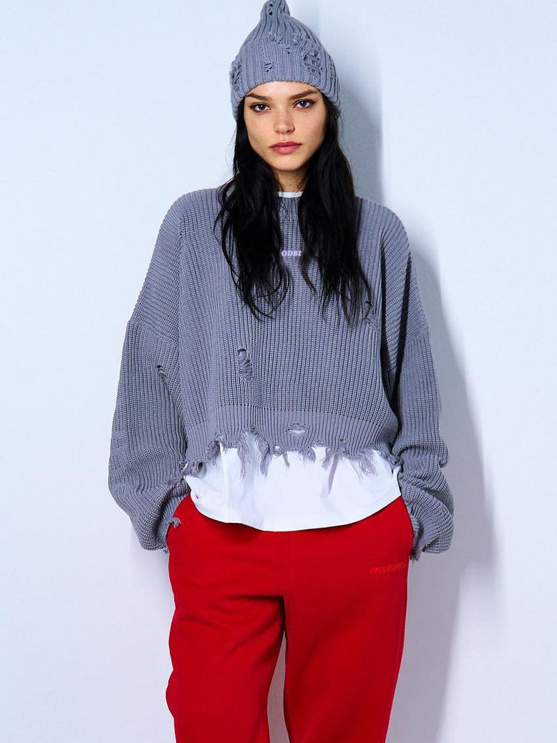 Ženski pulover 2023. Novi jesenski zimski džemperi s O-izrezom za žene Ležerni široki kratki pulover Femme Jednobojni y2k pulover