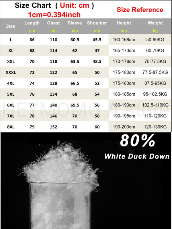 2023 Νέα ανδρικά χειμωνιάτικα πουπουλένια μπουφάν 80% Λευκή πάπια με επένδυση γιακά γιακά Casual Windbeaker Ζεστό μπουφάν συν μέγεθος 8XL