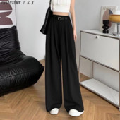 Sirged ülikonnapüksid Naiste kevadsuvi klassikalised laia säärega naiste püksid, plisseeritud kõrge vöökohaga naiste vabaaja püksid Urban Vintage