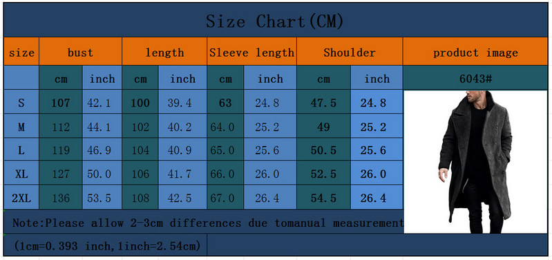 Jednobojni vuneni kaput do koljena, muški uski dugi kaput jesen/zima 2023., vuneni trenč kaput srednje dužine, muški kaputi