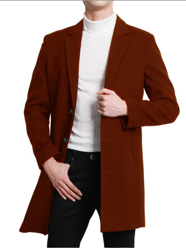 Μάλλινο παλτό Ανδρικό παλτό μεσαίου μήκους μάλλινο ανεμοθραύστη εξατομικευμένο μονόχρωμο παλτό ανδρικό παλτό 2023