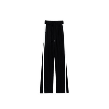Γυναικείο παντελόνι TFETTERS 2023 Καλοκαίρι μαύρο λευκό παντελόνι συνονθύλευμα Γυναικείο ψηλόμεσο σιφόν ολόσωμο λεπτό παντελόνι καθημερινό Γυναικείο