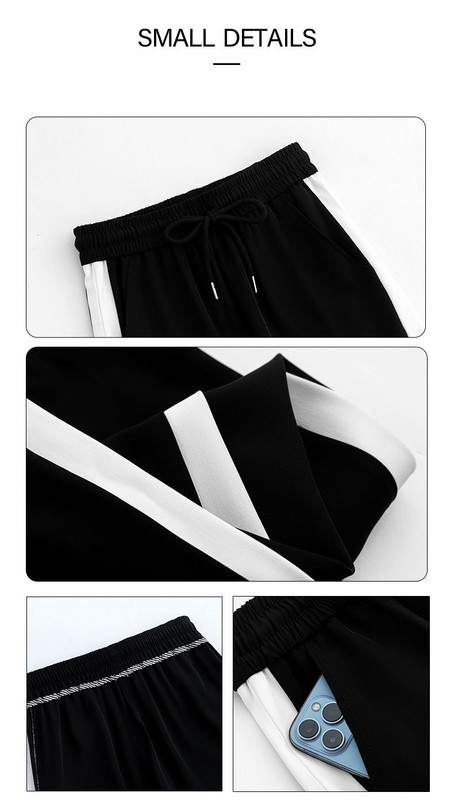 TFETTERS Naiste püksid 2023 suvised mustad valged lapipüksid naiste kõrge vöökohaga šifoonist täispikk õhukesed vabaaja püksid naistele