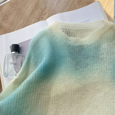 Sarebon γραβάτα Mohair πουλόβερ για γυναίκες, πλεκτό μπλουζάκι μεγάλου μεγέθους, Fried Street, High-end Sense of Couples Loose Loose μακρυμάνικο, Άνοιξη