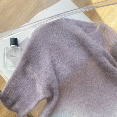 Sarebon γραβάτα Mohair πουλόβερ για γυναίκες, πλεκτό μπλουζάκι μεγάλου μεγέθους, Fried Street, High-end Sense of Couples Loose Loose μακρυμάνικο, Άνοιξη