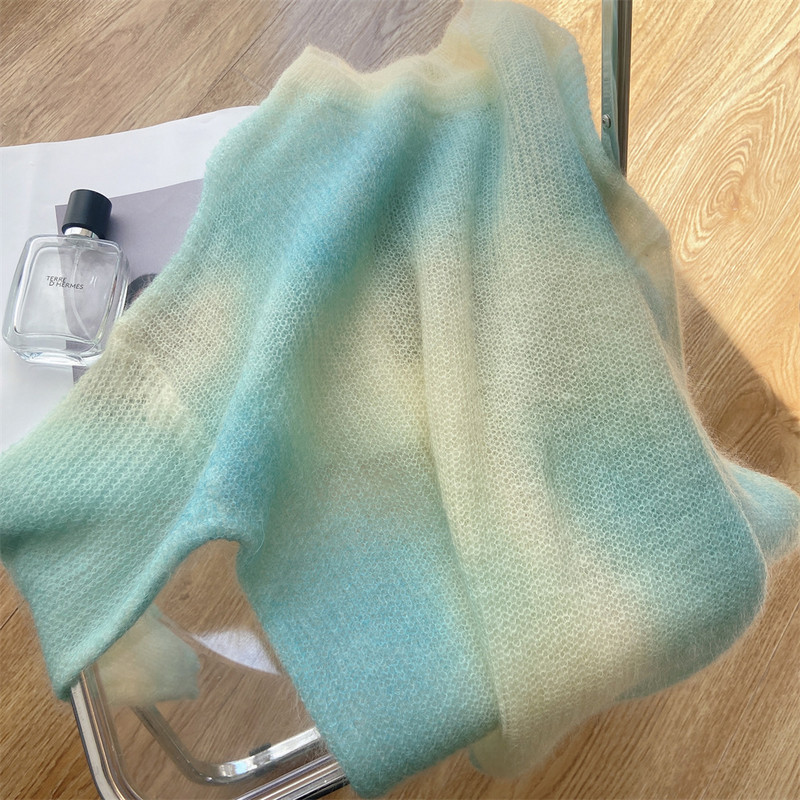 Sarebon γραβάτα Mohair πουλόβερ για γυναίκες, πλεκτό μπλουζάκι μεγάλου μεγέθους, Fried Street, High-end Sense of Couples Loose Loose μακρυμάνικο, Άνοιξη