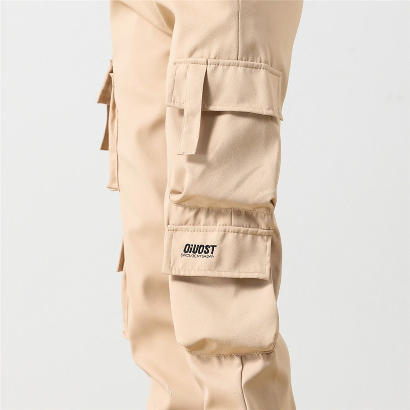 Ανοιξιάτικα καλοκαιρινά γυναικεία ρούχα Παντελόνια Cargo με πολλές τσέπες για κορίτσια Streetwear Φαρδιά casual ελαστική μέση μαύρο παντελόνι για γυναικεία παντελόνια