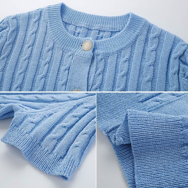 2023. aasta suve õhuke silmkoeline kampsun naiste riided lühikeste varrukatega üherealine Crop Korea Twist kampsun Elegantsed naiste topid