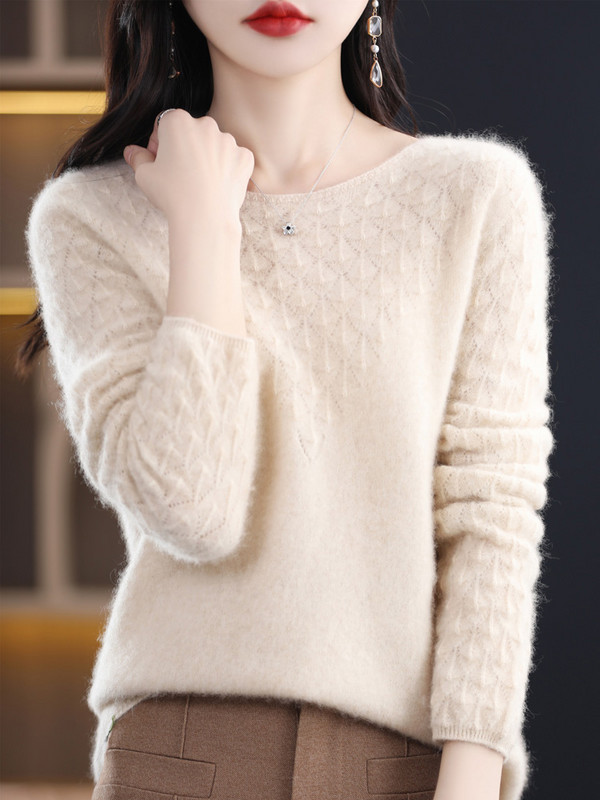 2023. aasta mood, kašmiir, naiste pullover, 100% meriinovillane sviiter, O-kaelusega pikkade varrukatega kampsunid, kevadtalvised džemprid, kudumid