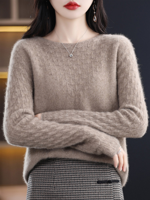 2023. aasta mood, kašmiir, naiste pullover, 100% meriinovillane sviiter, O-kaelusega pikkade varrukatega kampsunid, kevadtalvised džemprid, kudumid