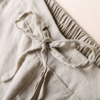 2023 Γυναικεία βαμβακερά λινά φαρδιά παντελόνια Λεπτά παντελόνια μονόχρωμα Άνοιξη Καλοκαίρι Γυναικεία μεσομεσαία καθημερινά μολύβι παντελόνια