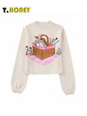 TELLHONEY Γυναικεία Μόδα Ζακάρ Ζακάρ Πλεκτό Πουλόβερ Γυναικείο Χοντρό Χειμώνα Ζεστά Μακρυμάνικα Φαρδιά Μπλουζάκια Πουλόβερ