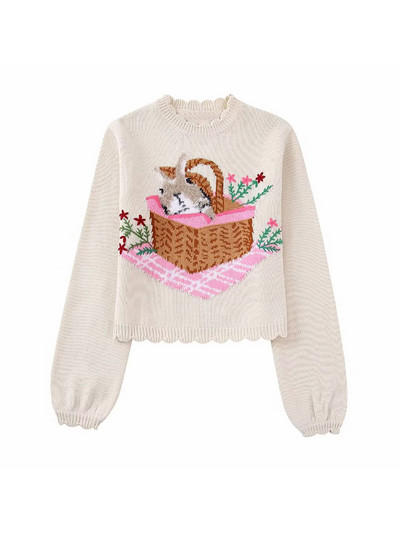 TELLHONEY Γυναικεία Μόδα Ζακάρ Ζακάρ Πλεκτό Πουλόβερ Γυναικείο Χοντρό Χειμώνα Ζεστά Μακρυμάνικα Φαρδιά Μπλουζάκια Πουλόβερ