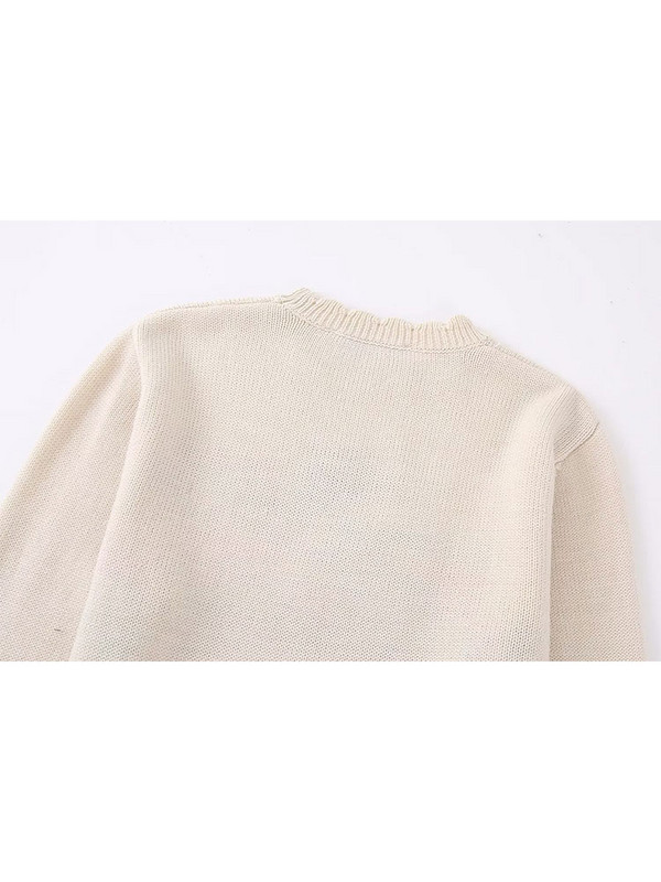 TELLHONEY Γυναικεία Μόδα Ζακάρ Ζακάρ Πλεκτό Πουλόβερ Γυναικείο Χοντρό Χειμώνα Ζεστά Μακρυμάνικα Φαρδιά Μπλουζάκια Πουλόβερ