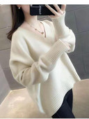 Νέο Χειμερινό Πλεκτό Πουλόβερ με λαιμόκοψη V Γυναικεία Μόδα Ευέλικτο Κασμίρ Φαρδιά Ρούχα Κορεατικά Τεμπέλικα Μασίφ Ρούχα Γυναικεία
