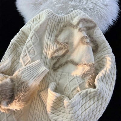 Πλεκτό πουλόβερ Ροζ κινουμένων σχεδίων Ζακάρ πουλόβερ Ανδρικά και γυναικεία Νέος ελεύθερος χρόνος για εξωτερικούς χώρους αναψυχής Lazy στυλ Ζευγάρι πουλόβερ πουλόβερ Top