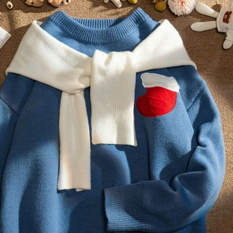 Πλεκτό πουλόβερ Ροζ κινουμένων σχεδίων Ζακάρ πουλόβερ Ανδρικά και γυναικεία Νέος ελεύθερος χρόνος για εξωτερικούς χώρους αναψυχής Lazy στυλ Ζευγάρι πουλόβερ πουλόβερ Top