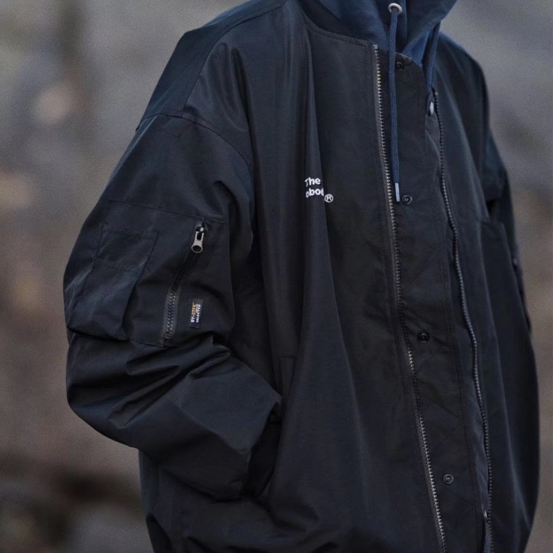 Nobodyknows Jaapani Retro kaelusega jakk Lihtne õue, soliidne vabaaja lahtine unisex jakk Funktsionaalne taskuga sõjaväemantlid