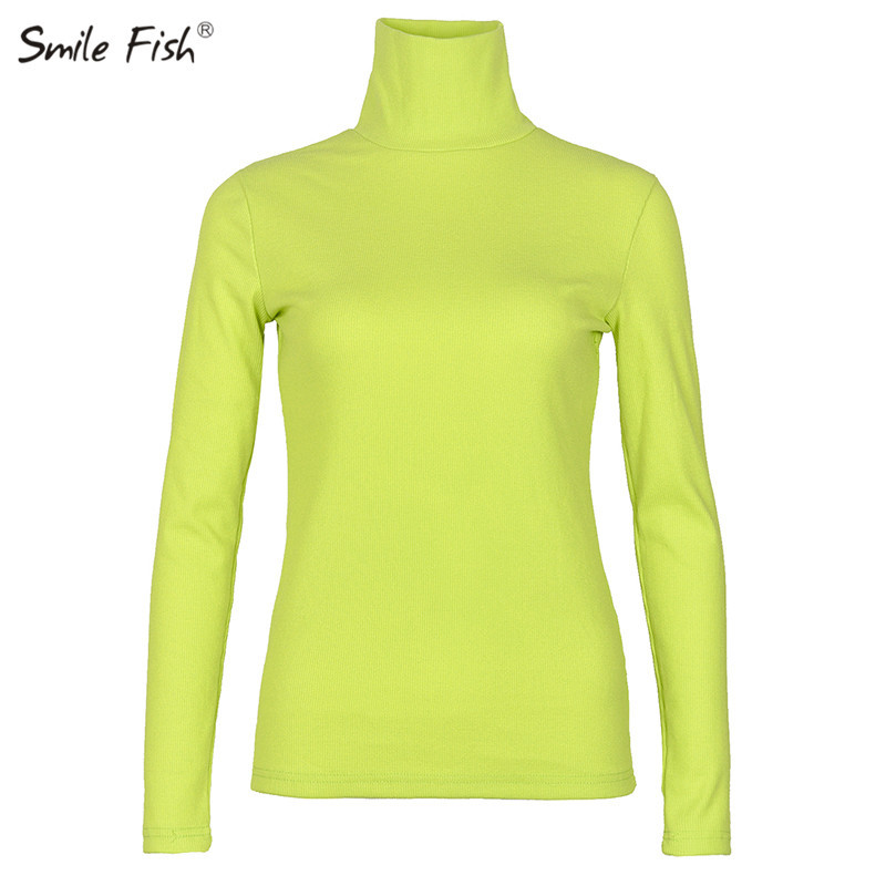 Lime Neon Green Pleteni puloveri Košulje Ženske džemperi s dugim rukavima s dolčevitima Ženski klub Proljetni Seksi elastični džemperi