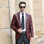 Μόδα Casual Ανδρικό Μπουφάν Νέο Ανοιξιάτικο Φθινόπωρο Κορυφαίας Ποιότητας Κοστούμι Υψηλής Απομίμησης Γιακά Προβατό Δέρμα Λεπτό Δερμάτινο Παλτό