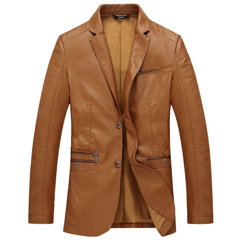 Μόδα Casual Ανδρικό Μπουφάν Νέο Ανοιξιάτικο Φθινόπωρο Κορυφαίας Ποιότητας Κοστούμι Υψηλής Απομίμησης Γιακά Προβατό Δέρμα Λεπτό Δερμάτινο Παλτό