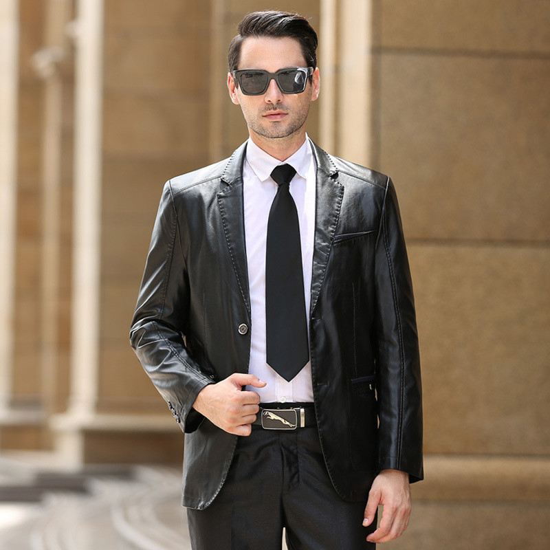 Μόδα Casual Ανδρικό Μπουφάν Νέο Ανοιξιάτικο Φθινόπωρο Κορυφαίας Ποιότητας Κοστούμι Υψηλής Απομίμησης Γιακά Προβατό Δέρμα Λεπτό Δερμάτινο Παλτό