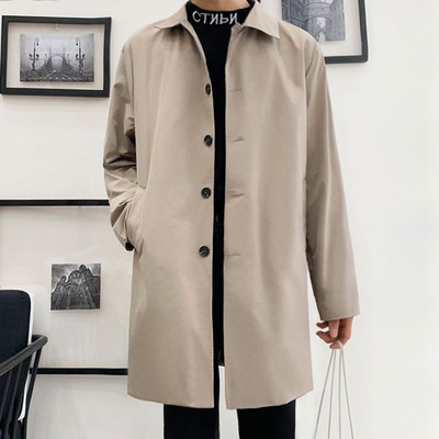 Ανδρική καμπαρντίνα φθινοπώρου και άνοιξης Ανδρική καμπαρντίνα με μονό στήθος Κλασική ανδρική καμπαρντίνα Slim Fit England Ρούχα 2023 W42