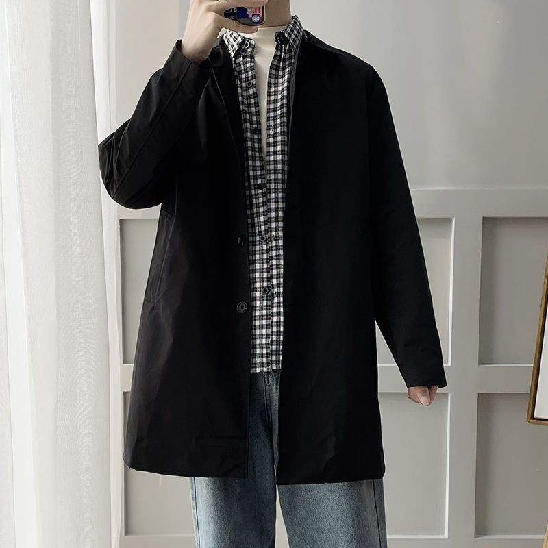 Ανδρική καμπαρντίνα φθινοπώρου και άνοιξης Ανδρική καμπαρντίνα με μονό στήθος Κλασική ανδρική καμπαρντίνα Slim Fit England Ρούχα 2023 W42
