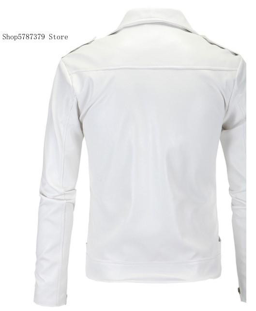 Μοτοσικλέτα Slim Fit Δερμάτινο Ανδρικό Δερμάτινο Παλτό British Fashion Ανδρικό δερμάτινο παλτό Pu