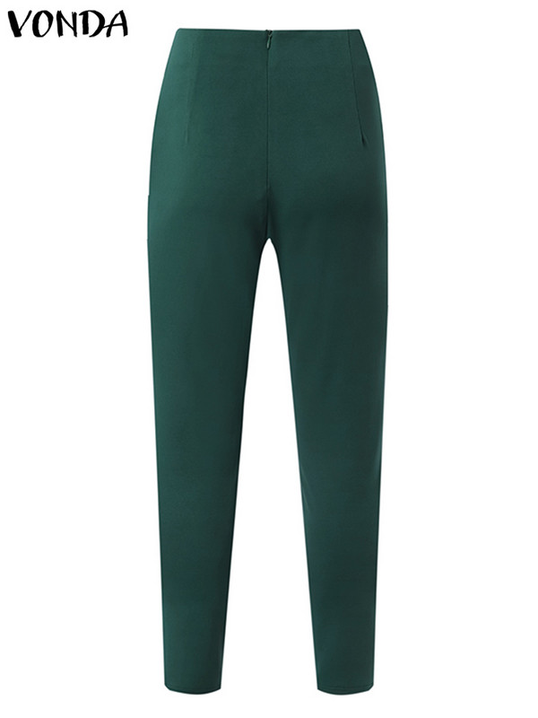 VONDA naiste elegantsed peopüksid, 2023. aasta sügis, vabaaja, soliidsed pikad püksinööbid lukuga kontoris Pantalon kõrge vöökohaga naisterahvas OL Palazzo
