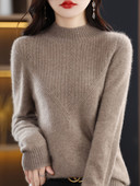 Pikkade varrukatega džemprid 2023 mood 100% meriinovillast püksid naiste kampsun, kaelusega kampsunid sügistalveriided paksud kudumid