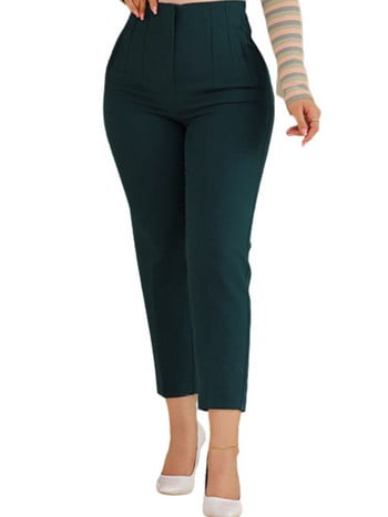 Γυναικείο παντελόνι εργασίας γραφείου για επιχειρήσεις 2023 Φθινόπωρο Χειμώνας μαύρο ψηλόμεσο κομμένο κομψό γυναικείο παντελόνι παντελόνι γυναικείο παντελόνι