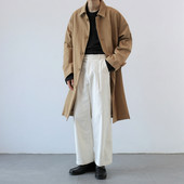 Korea Fashion Clothes Meeste trend Puuvill Vintage klassikaline Trench Mantel Suvine Trekking Naiste Tuulejope Meestele