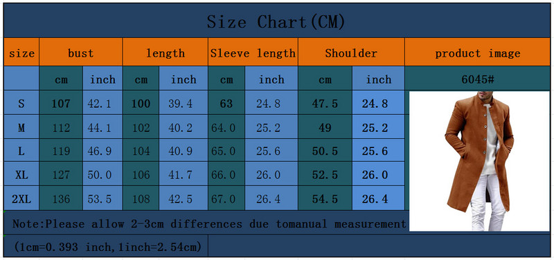 Slim Fit Jednobojni kaput za muškarce Odjeća Vuneni kaput za muškarce Personalizirani stojeći ovratnik Jednobojni kaput od vunene vjetrovke