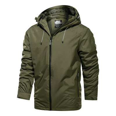 Ανδρικό 2021 Νέο ανδρικό παλτό με κουκούλα με κουκούλα, Ανοιξιάτικο φθινόπωρο, αδιάβροχο τζάκετ για εξωτερικούς χώρους Tactical Hiking Ανδρικά μπουφάν μεγάλου μεγέθους